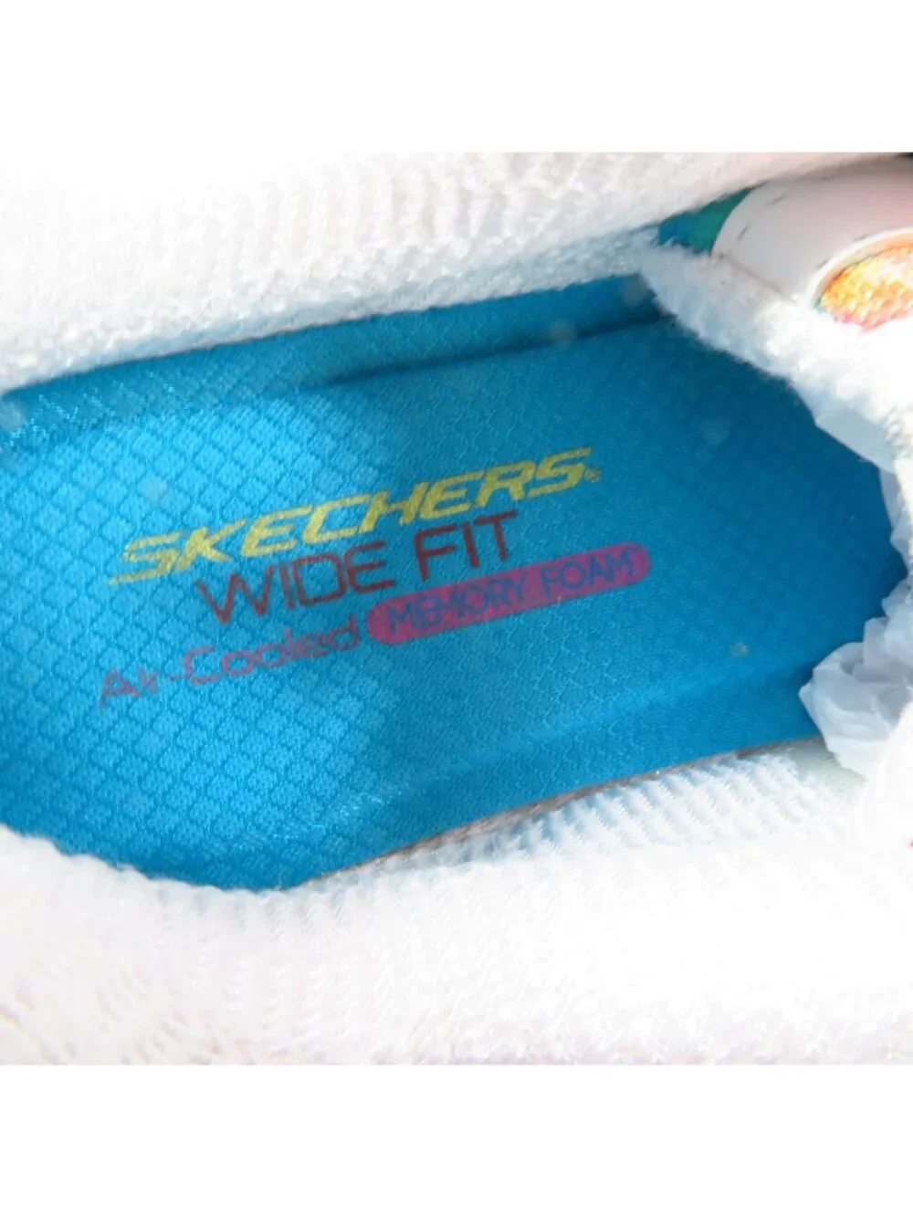 Skechers D'Lites Summer Fiesta White Women's Sz 9.5 Wide Fit Air-Cooled 149015W